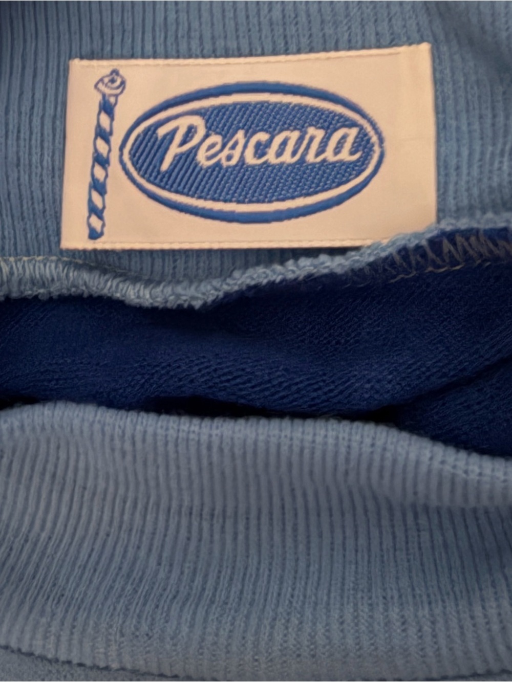 Vintage Pescara Blue Layered Mock Neck Sweater– Like New - Picture 5 of 5